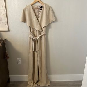 Beige wide legged romper